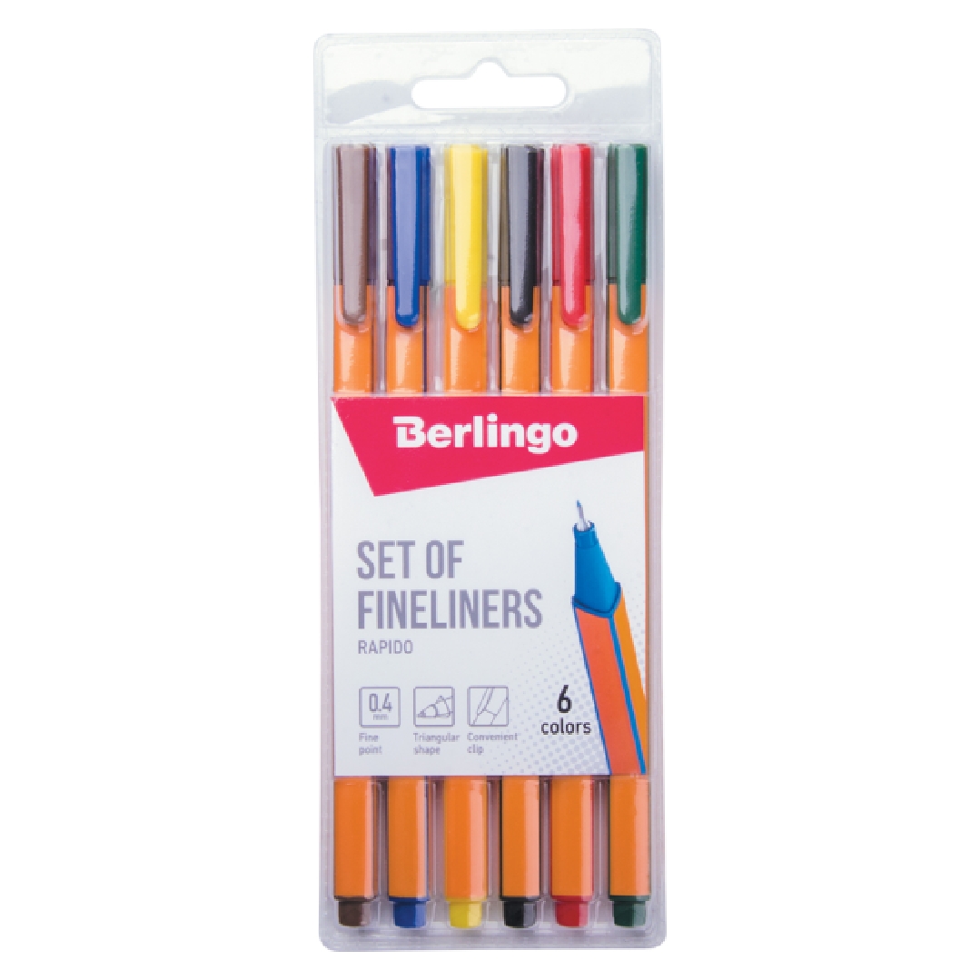 Cienkopis rapido 0,4 mm zestaw 6 kolorów Berlingo | espryciarze.pl |Zamów dziś!