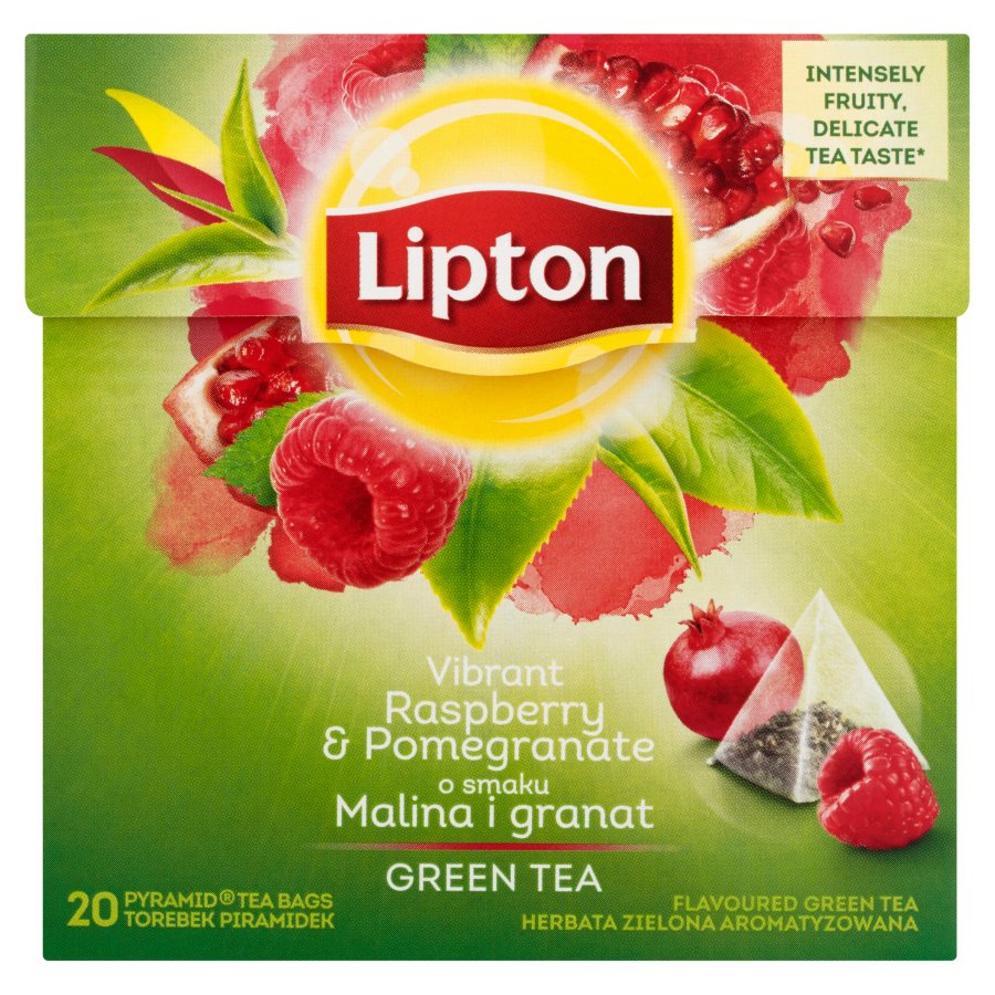 Herbata zielona Lipton piramidki malina i granat 20 torebek | espryciarze.pl |Kup od ręki!