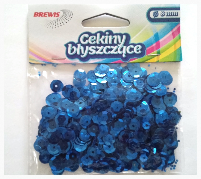 Cekiny błyszczące 8 mm 10 g B190 niebieskie | espryciarze.pl |Kup teraz!