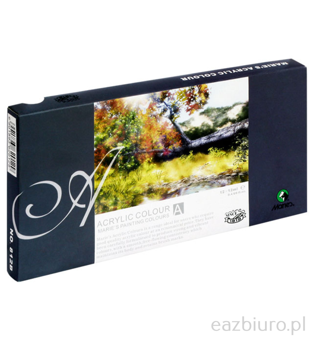 Farbki akrylowe 812b 12 kolorów maries 12 ml | espryciarze.pl |Nie zwlekaj!