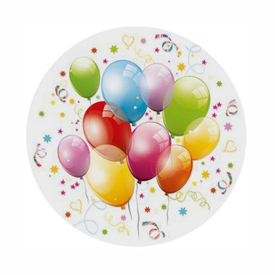 Talerzyki papierowe Birthday Balloons 18 cm zestaw 8 sztuk. | espryciarze.pl |Złap promocję!