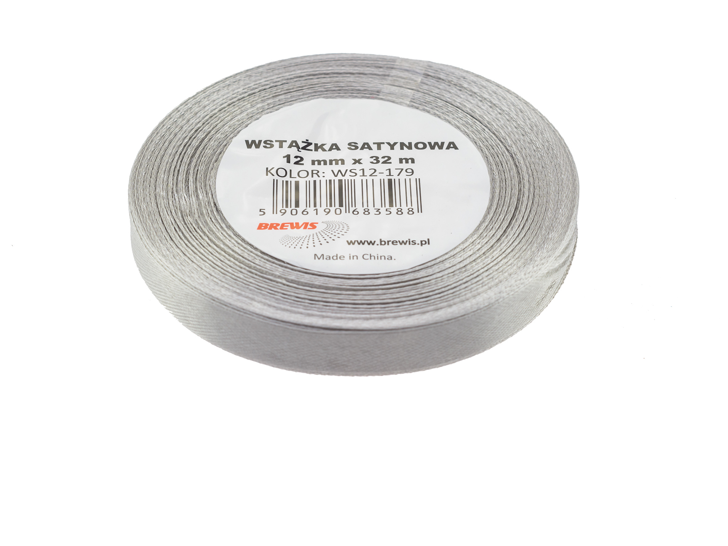 Wstążka Brewis satynowa 12 mm 32 m popielaty | espryciarze.pl |Zamów natychmiast!