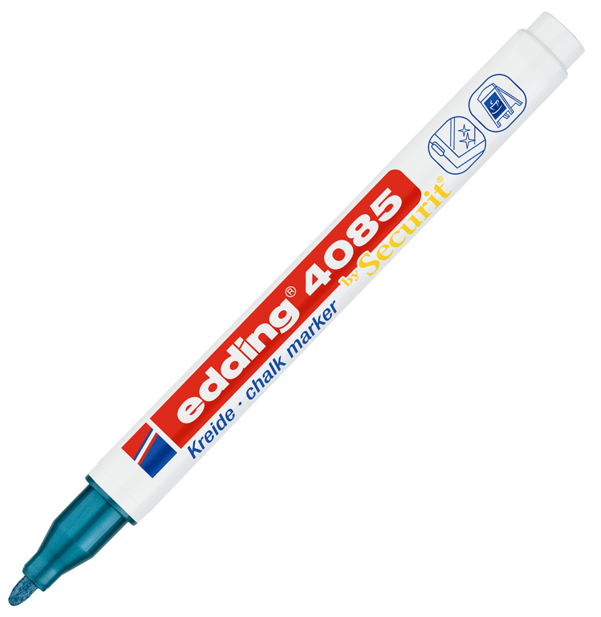 Marker Edding kredowy okrągła końcówka 1-2 mm niebieski metaliczny | espryciarze.pl |Kup w super cenie!