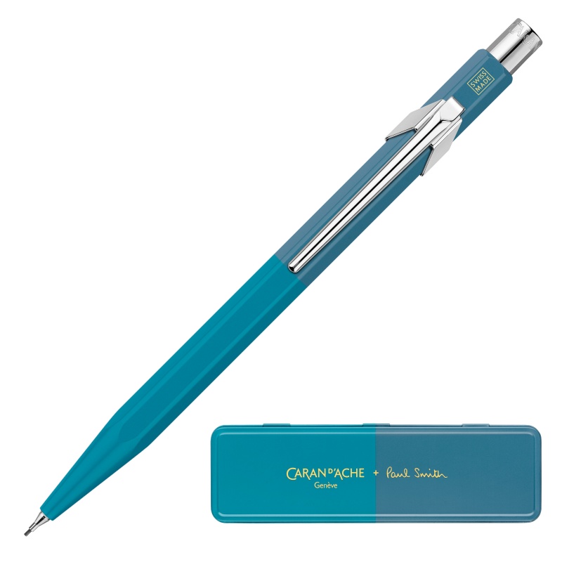 Ołówek mechaniczny Caran D'Ache 844 Paul Smith 0,5 Sky Cyan/Steel w pudełku | espryciarze.pl |Skorzystaj teraz!