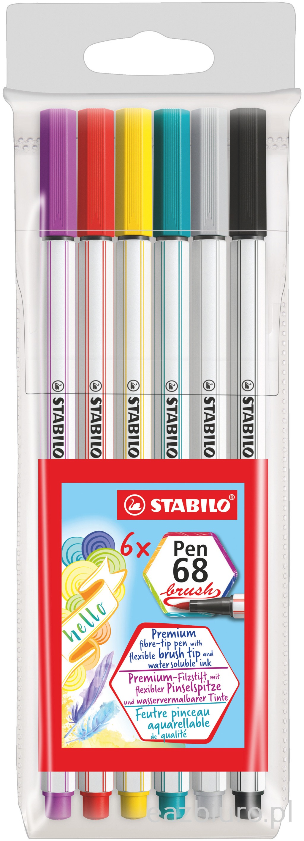 Flamastry Stabilo pen 68 brush etui zestaw 6 sztuk | espryciarze.pl |Skorzystaj teraz!