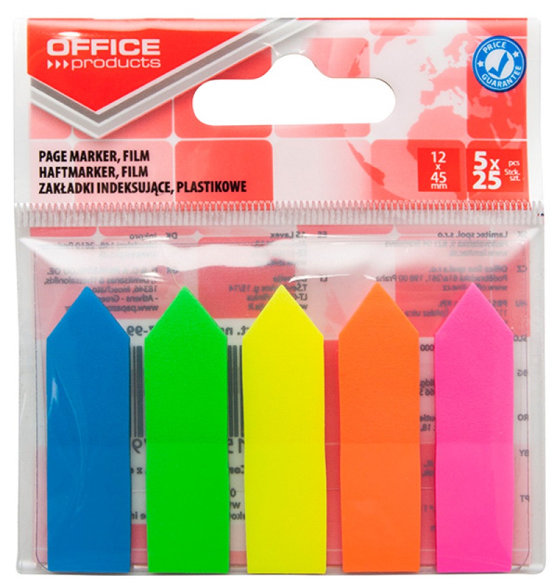 Zakładki indeksujące Office Products, strzałka, pp, 12 x 45 mm, 5 x 25 kart., zawieszka, | espryciarze.pl |Zgarnij ofertę!