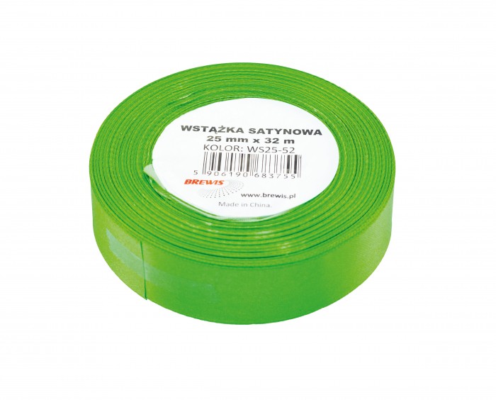 Wstążka satynowa Brewis 25 mm zielony | espryciarze.pl |Nie zwlekaj!
