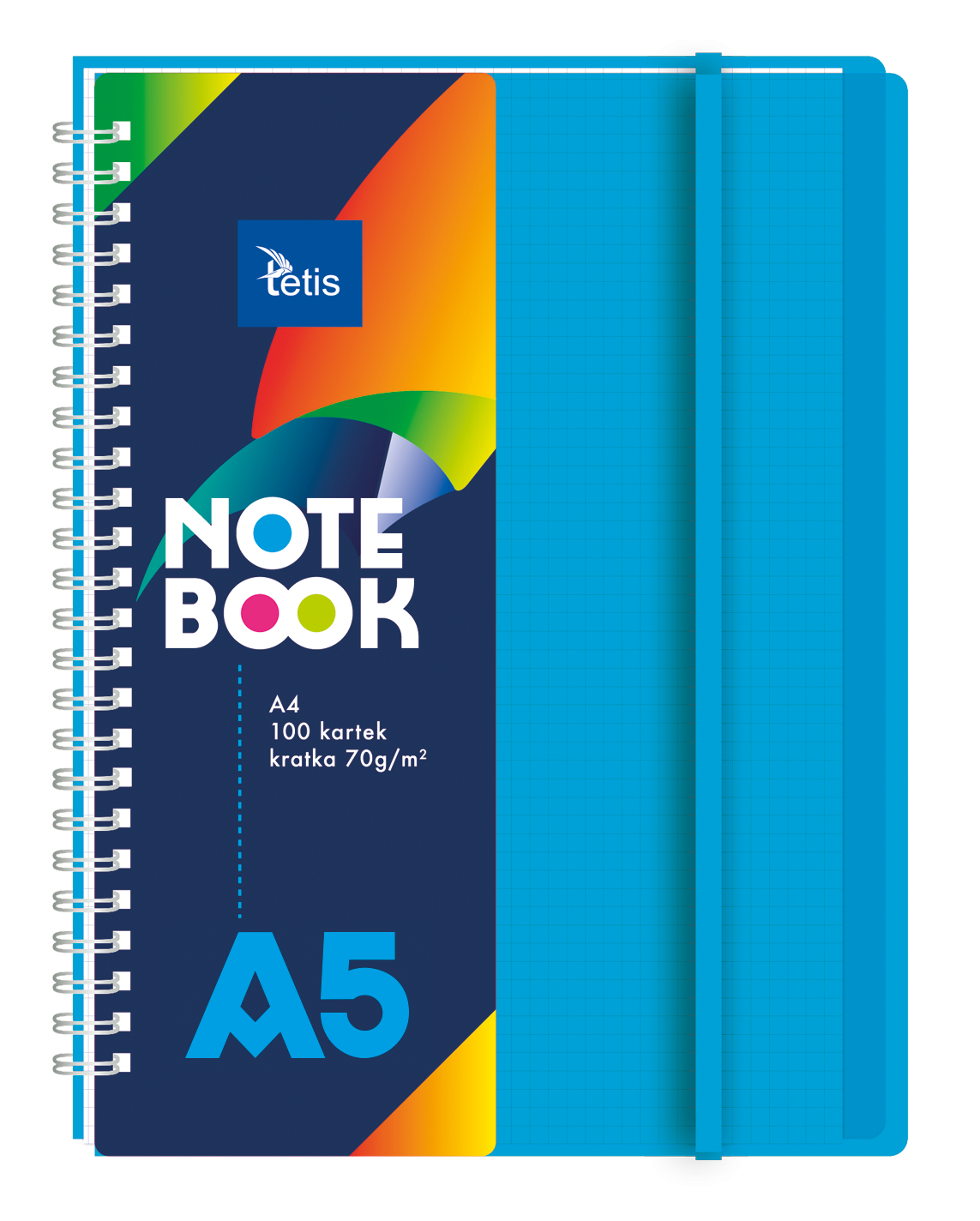 Niebieski kołonotatnik pp z przekładkami Tetis A5, 100 kartek w kratkę | espryciarze.pl |Zamów dziś!