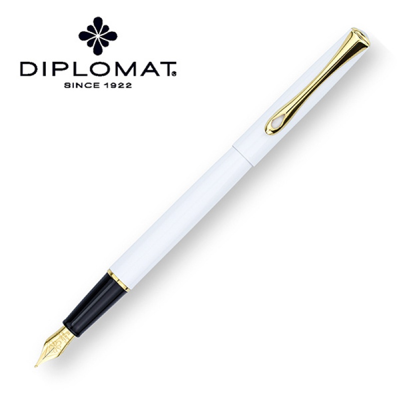 Ż-Pióro wieczne Diplomat traveller, f, białe/złote | espryciarze.pl | Odkryj bestseller