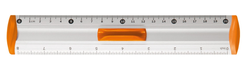Linijka aluminiowa 20 cm z uchwytem pomarańczowy brzeg | espryciarze.pl |Kup taniej!