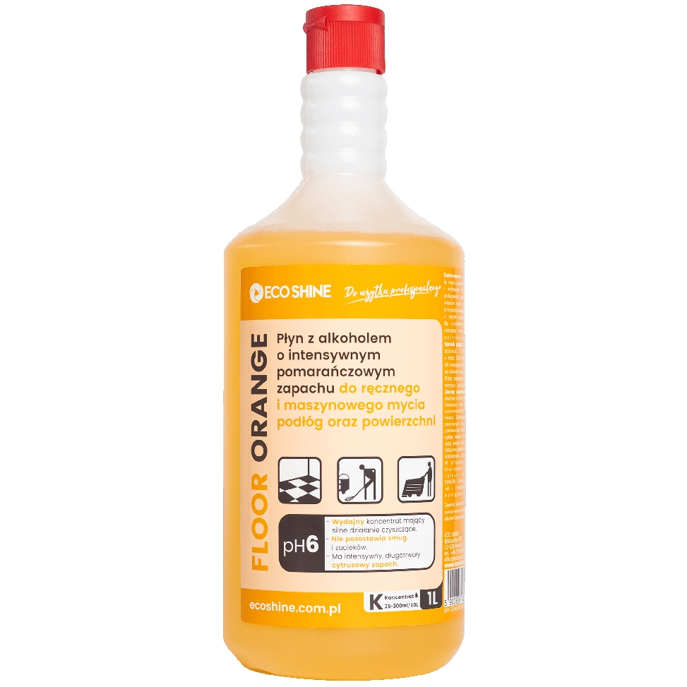 Eco Shine floor orange 1 l niskopieniący płyn z alkoholem do maszynowego mycia podłóg | espryciarze.pl |Działaj teraz!