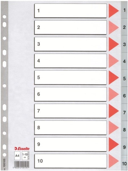 Przekładki Esselte z pp, A4 kolor szary | espryciarze.pl |Sprawdź ofertę!