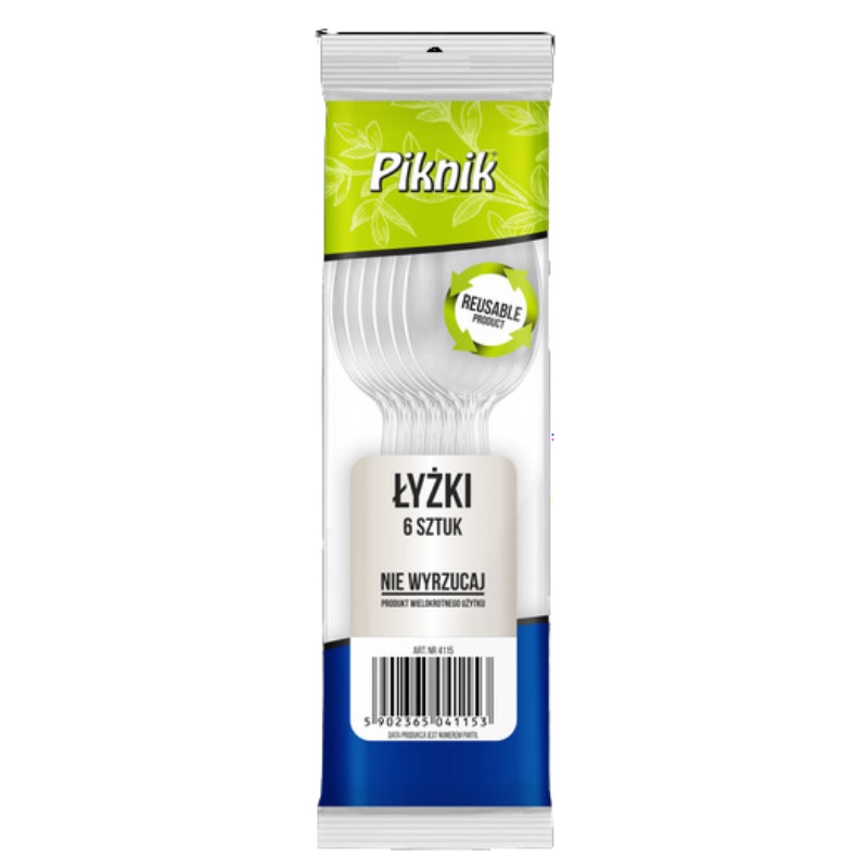 Łyżki wielokrotnego użytku Piknik zestaw 6 sztuk. | espryciarze.pl |Nie zwlekaj!