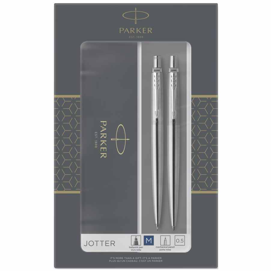 Zestaw Parker Duo długopis + ołówek automatyczny Jotter Stainless Steel CT | espryciarze.pl |Kup w super cenie!