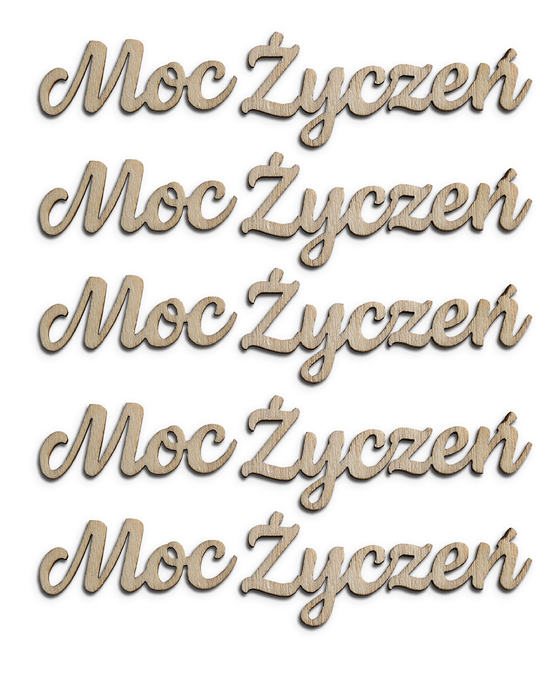 Ozdoby drewniane moc życzeń zestaw 5 sztuk | espryciarze.pl |Kup od ręki!