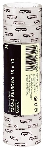 Taśma klejąca Grand 18 mm x 30 m zestaw 8 sztuk | espryciarze.pl |Sprawdź ofertę!