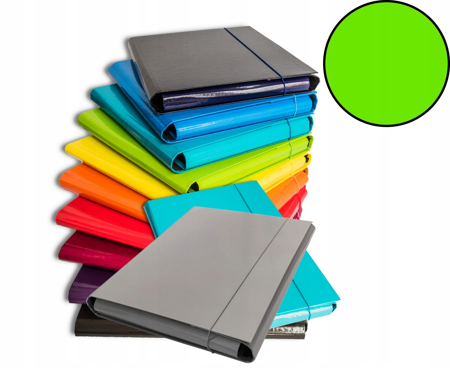 Teczka skrzydłowa z gumką 3,5 cm zielona Barbara | espryciarze.pl |Kup teraz!