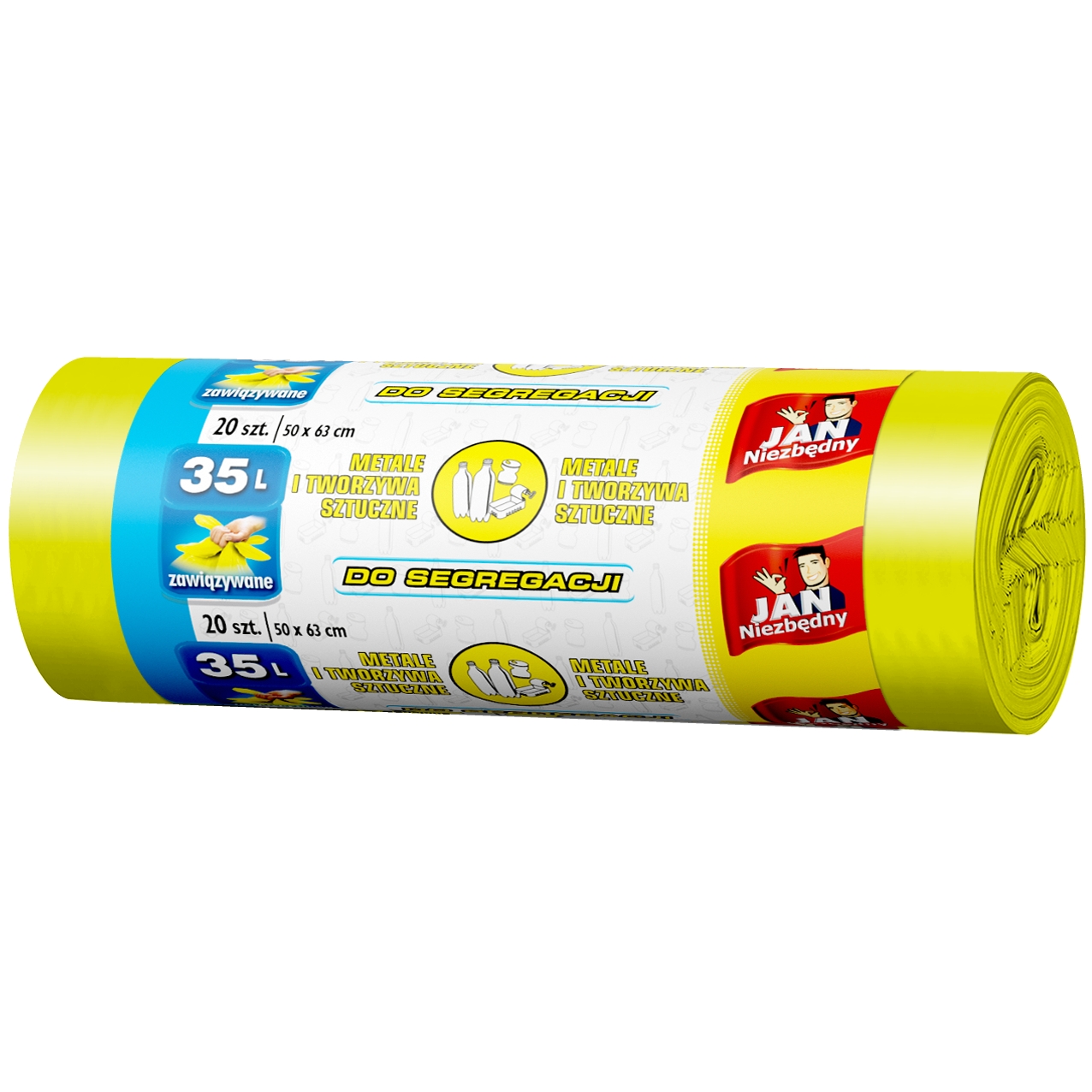 Worki na śmieci - Plastik, easy-pack żółte Jan Niezbędny 35 l zestaw 20 sztuk. | espryciarze.pl |Zamów natychmiast!