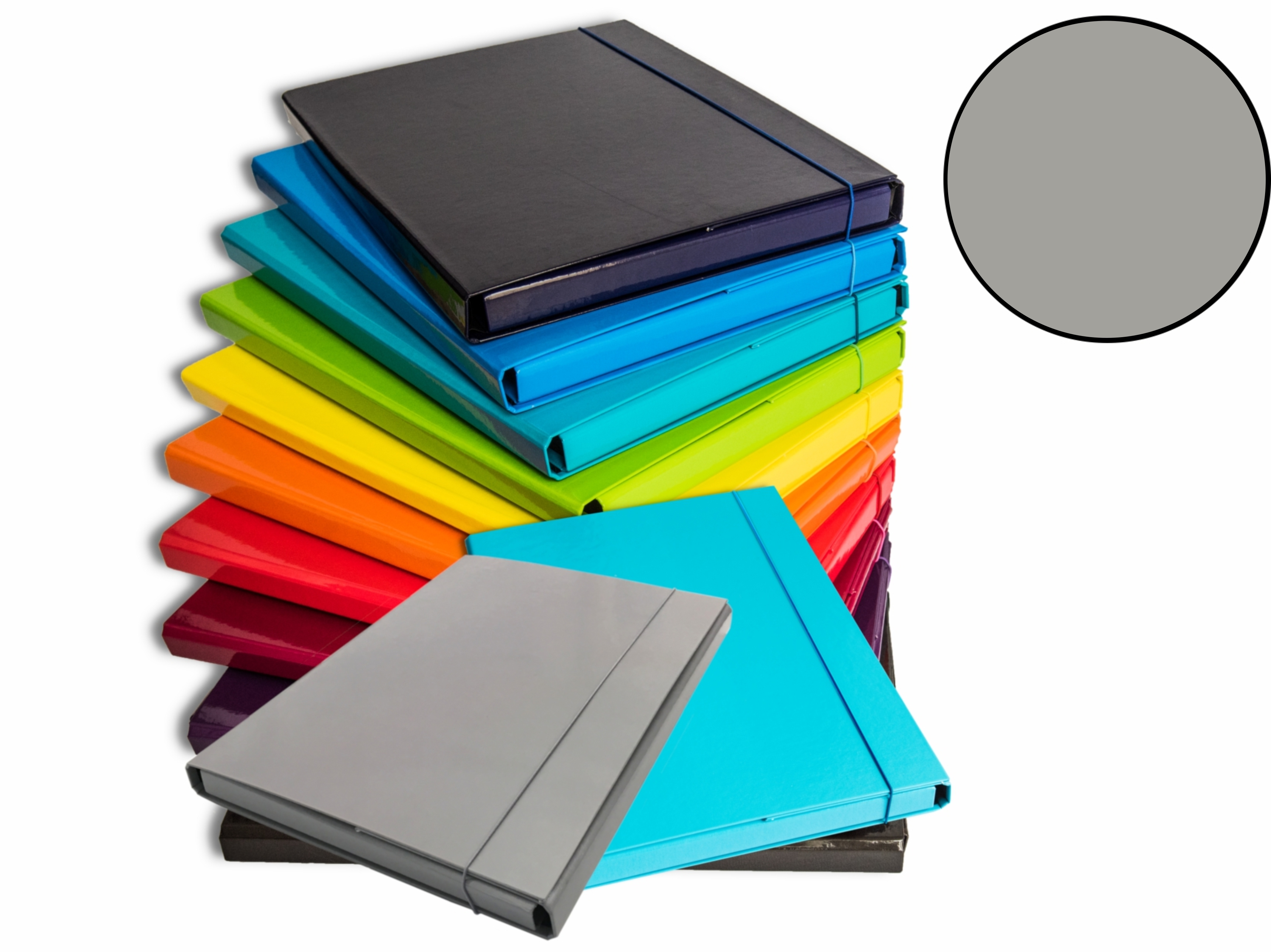 Teczka skrzydłowa z gumką 2 cm Barbara szara | espryciarze.pl |Weź najlepszą cenę!