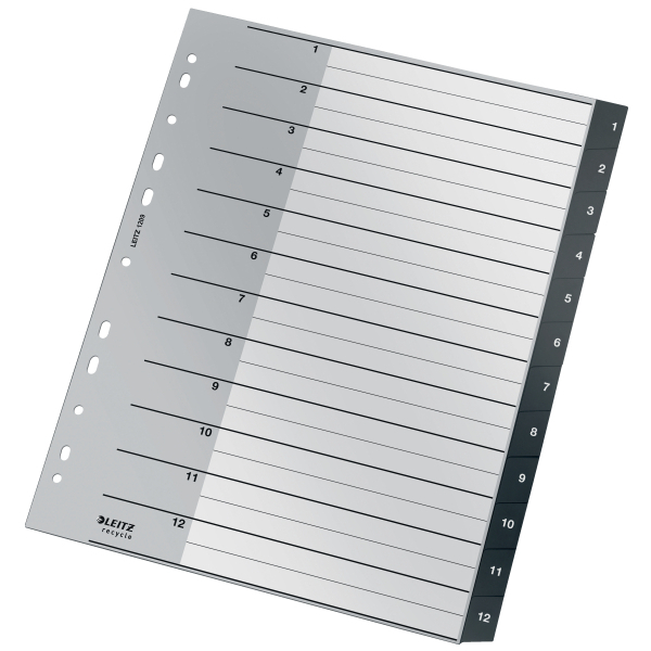 Ż-Przekładki recycle 1 - 12, A4, pp, czarne | espryciarze.pl | Skorzystaj z okazji