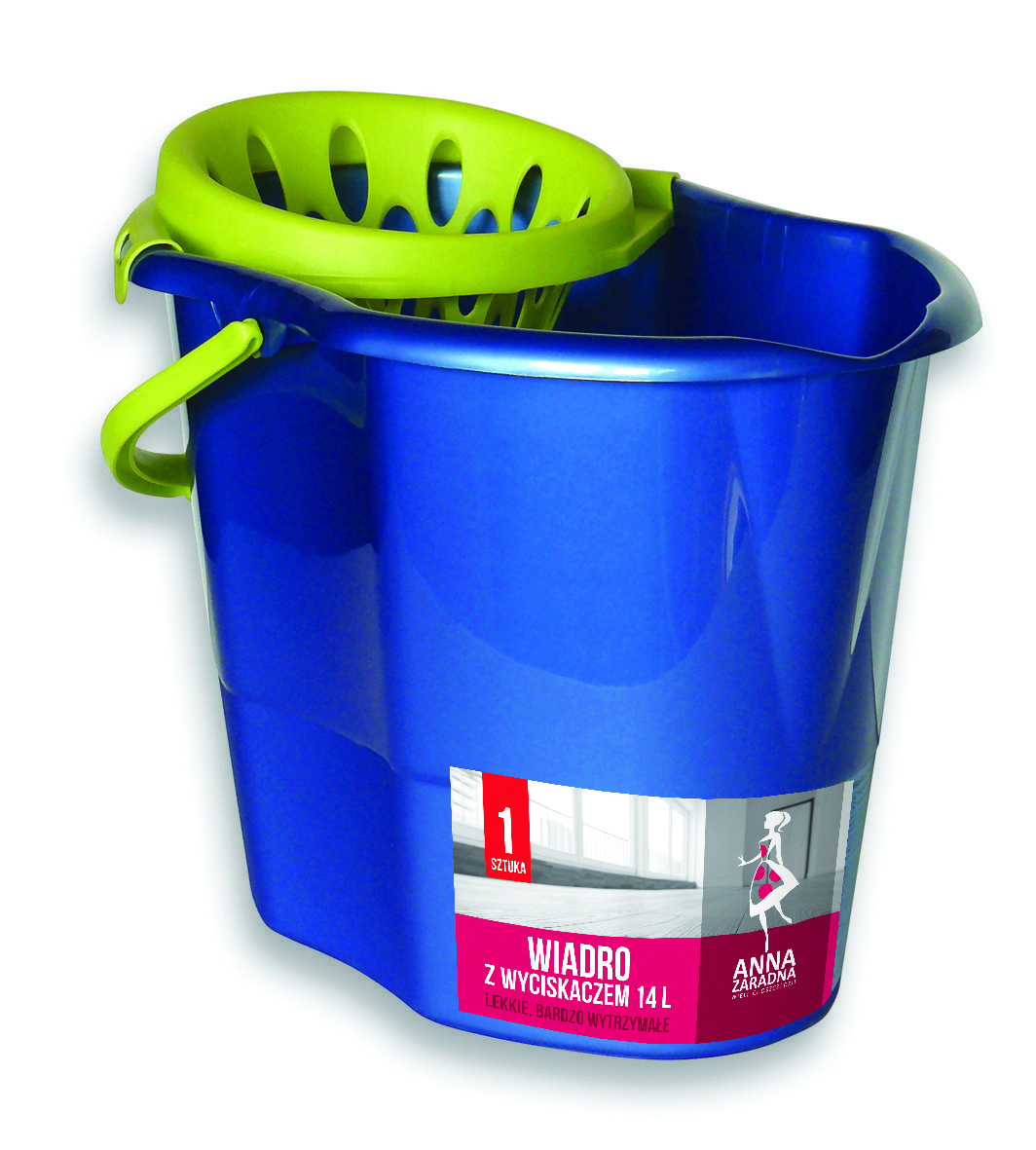 Wiadro Anna Zaradna, z wyciskaczem premium, 14 l, niebieskie, zestaw 1 sztuk., mix | espryciarze.pl |Kup w super cenie!