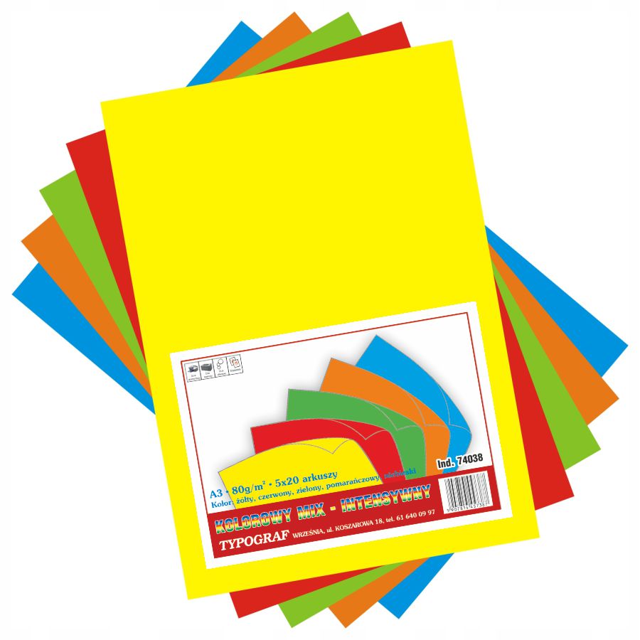 Papier ksero kolorowy mix intensywny A4 80 g/m2 | espryciarze.pl |Zamów natychmiast!