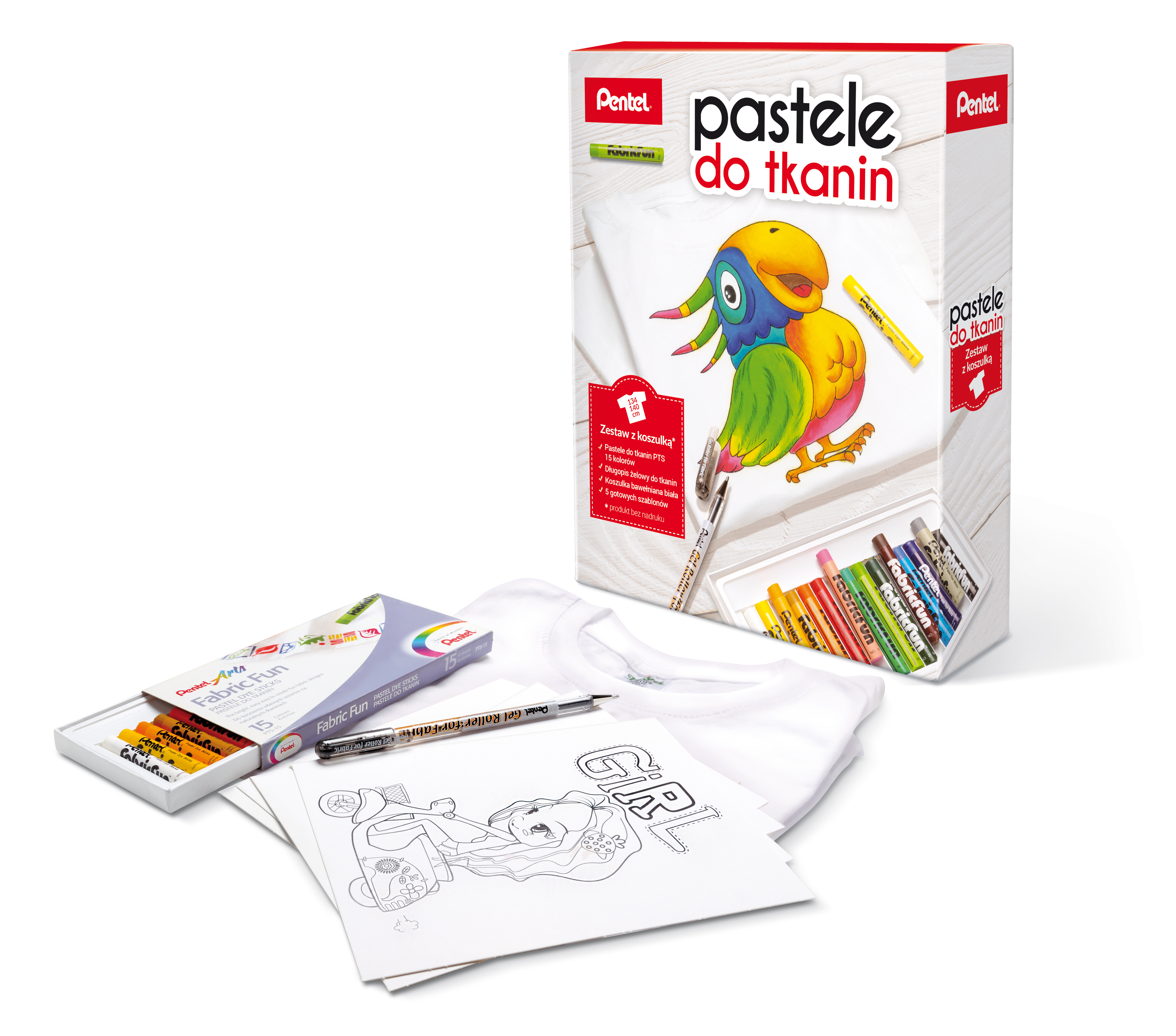 Pastele do tkanin Pentel pts zestaw z koszulką | espryciarze.pl |Kup od ręki!
