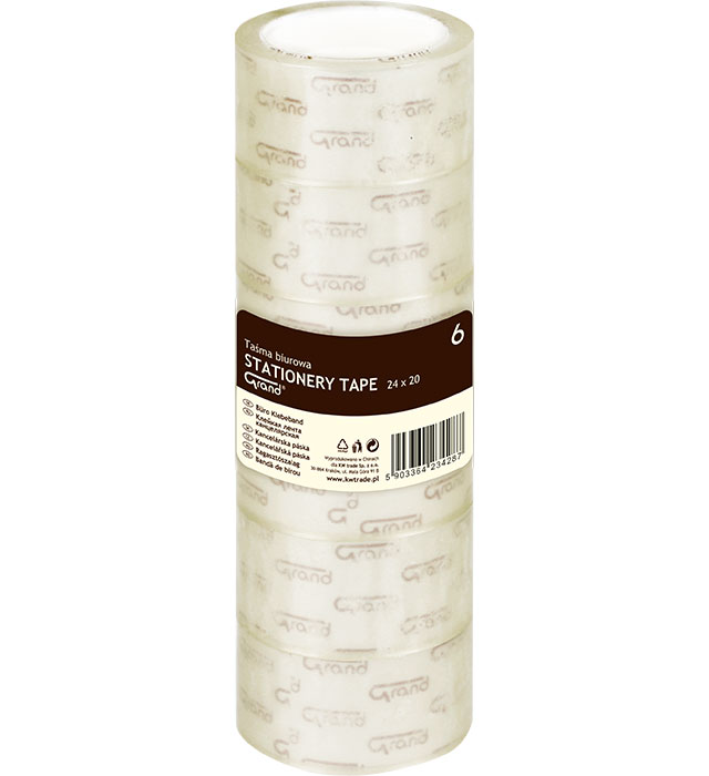 Taśmy klejące biurowe Grand 24 mm x 20 m zestaw 6 sztuk | espryciarze.pl |Kliknij i kup!