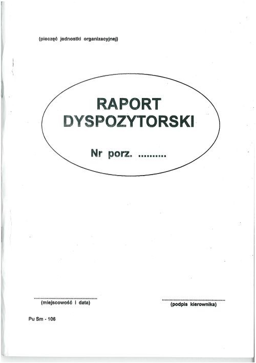 Druk raport dyspozytorski A4 Typograf | espryciarze.pl |Złap promocję!