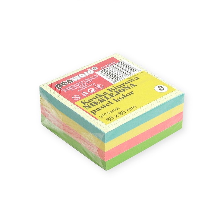 Kostka biurowa pastelowa nieklejona 85x85x35 370 karteczek | espryciarze.pl |Zamów dziś!