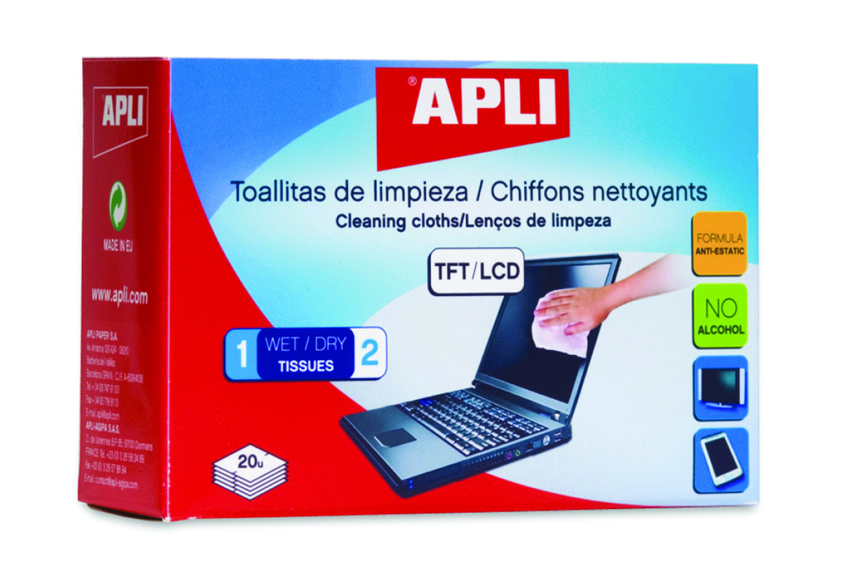 Suche i wilgotne chusteczki Apli do czyszczenia ekranów | espryciarze.pl |Zgarnij ofertę!