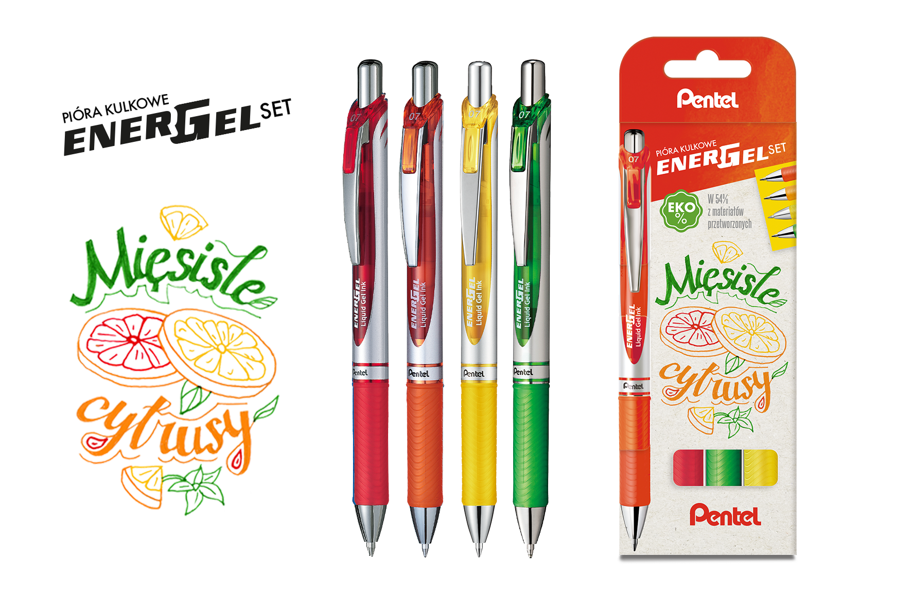 Pentel pióro kulkowe 0,7 mm energel set bl77-st4bfgkpl mięsiste cytrusy | espryciarze.pl |Kup taniej!