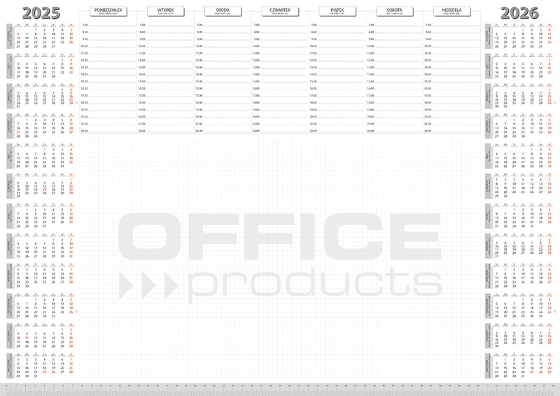 Podkładka na biurko OFFICE PRODUCTS, planer 25 | espryciarze.pl | Wybierz mądrze
