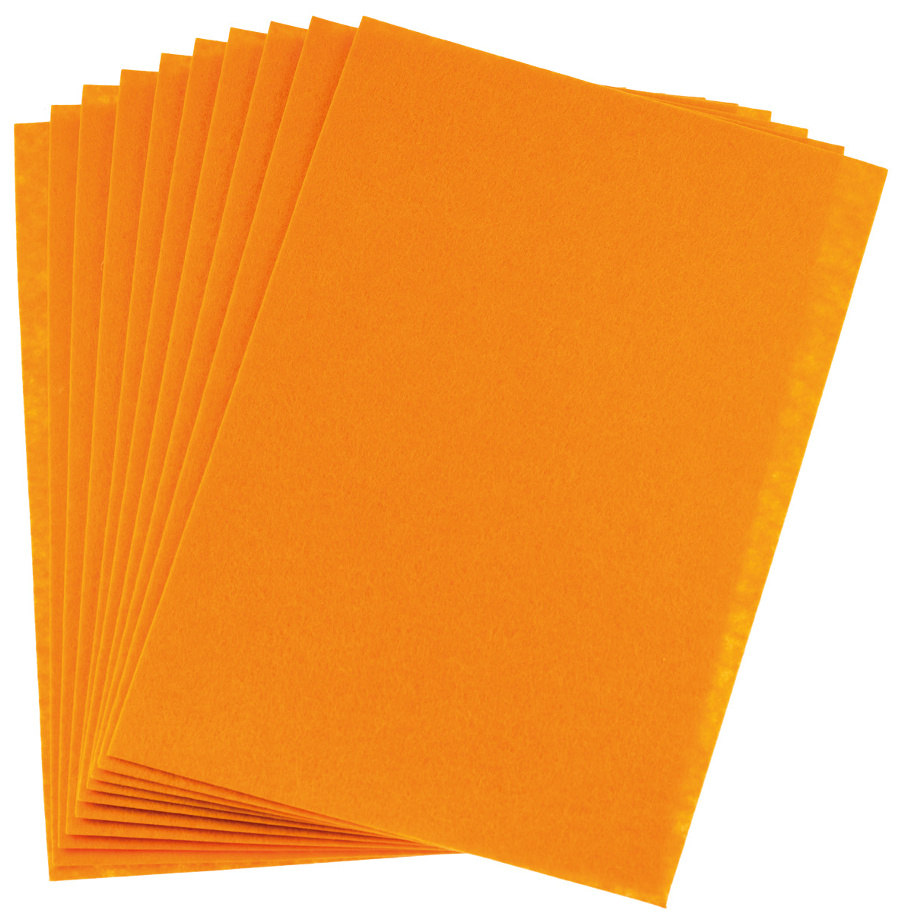Filc dekoracyjny A4 1 mm pomarańczowy zestaw 10 sztuk | espryciarze.pl |Nie zwlekaj!