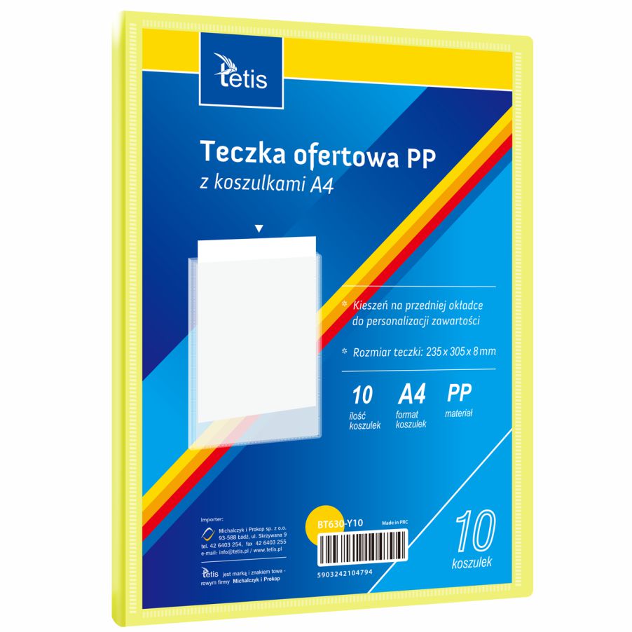 Teczka ofertowa A4 Tetis 8 mm żółta | espryciarze.pl |Kup taniej!