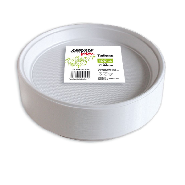 Tacka papierowa okrągła 22 cm zestaw 100 sztuk | espryciarze.pl |Kup od ręki!