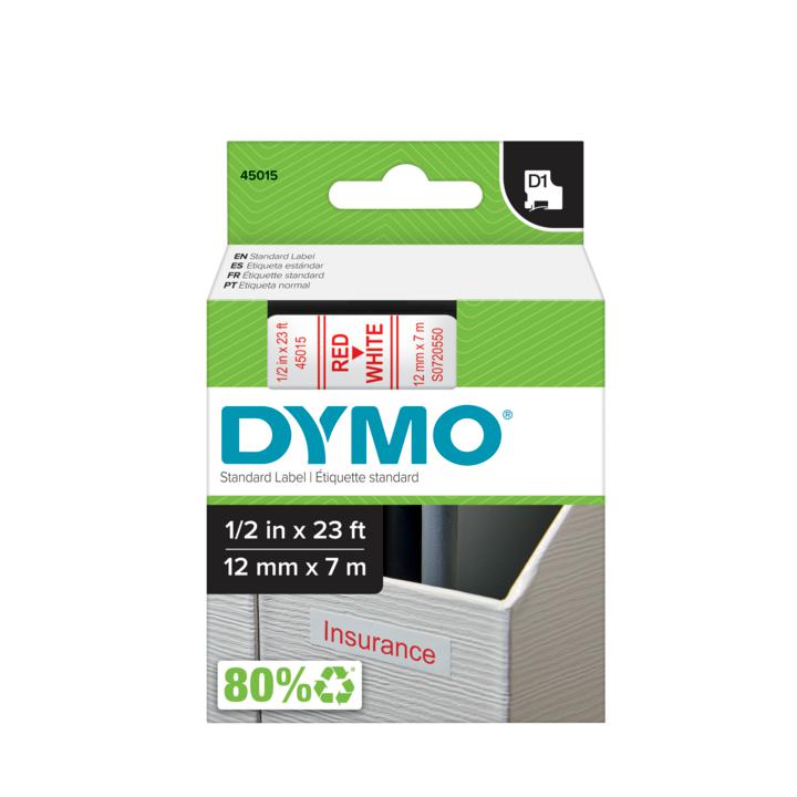 Taśma Dymo 12 mm 45015 czerwony biały S0720550 D1 | espryciarze.pl |Zamów online!