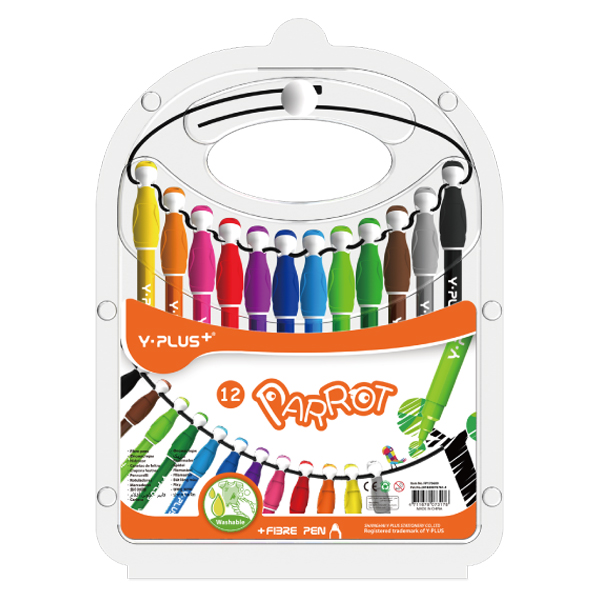 Flamastry na gumce papuga, zestaw 12 sztuk. | espryciarze.pl |Zamów natychmiast!