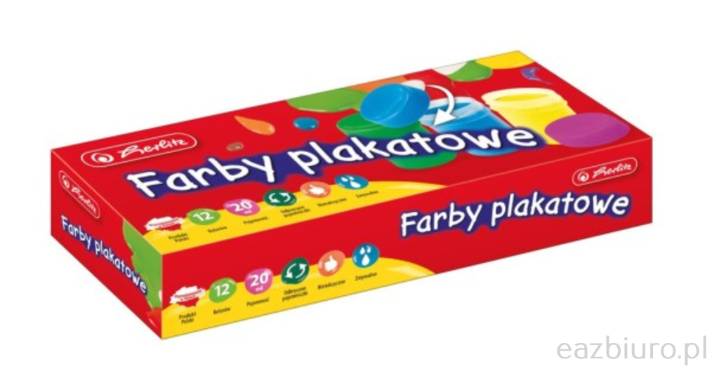 Farbki plakatowe 12 kolorów Herlitz | espryciarze.pl |Zamów online!