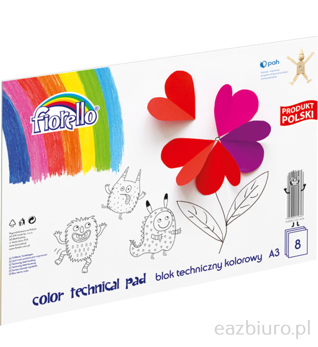 Blok techniczny kolorowy Fiorello A3 8 kartek | espryciarze.pl |Złap promocję!