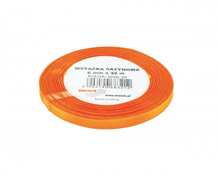 Wstążka satynowa Brewis 6 mm pomarańczowy | espryciarze.pl |Kup w super cenie!