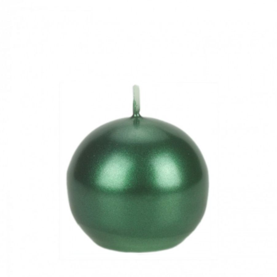 Świeca kula 60 metalizowana zielona | espryciarze.pl |Kliknij i kup!