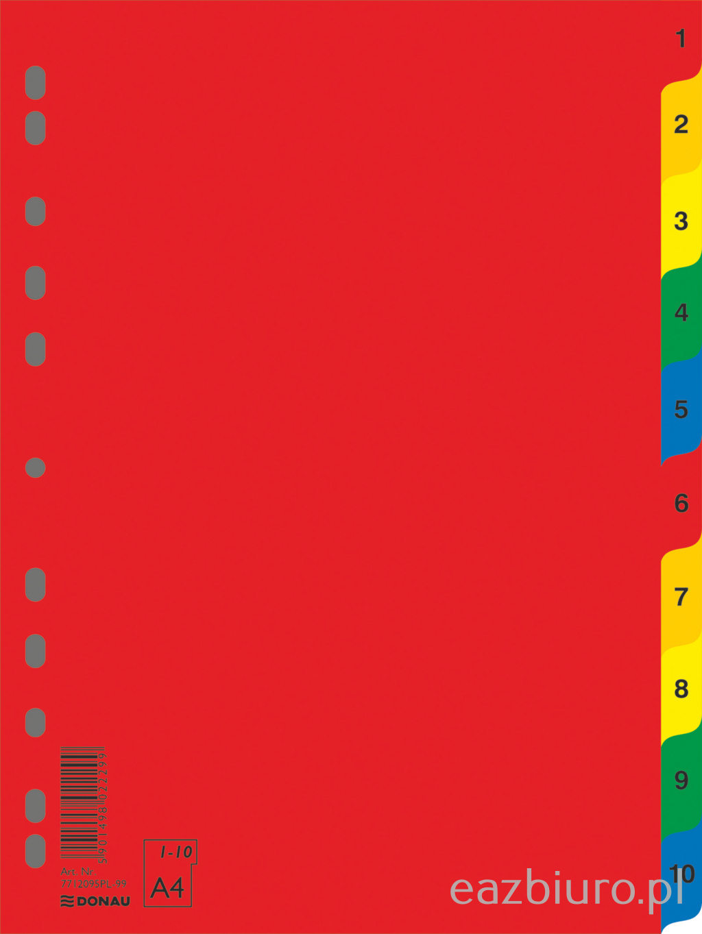 Przekładki pp A4 numerowane kolorowe Donau 1 - 10 | espryciarze.pl |Zamów dziś!