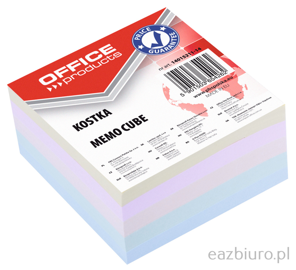 Kostka Office Products kolorowa klejona 85x85 mm | espryciarze.pl |Zamów online!