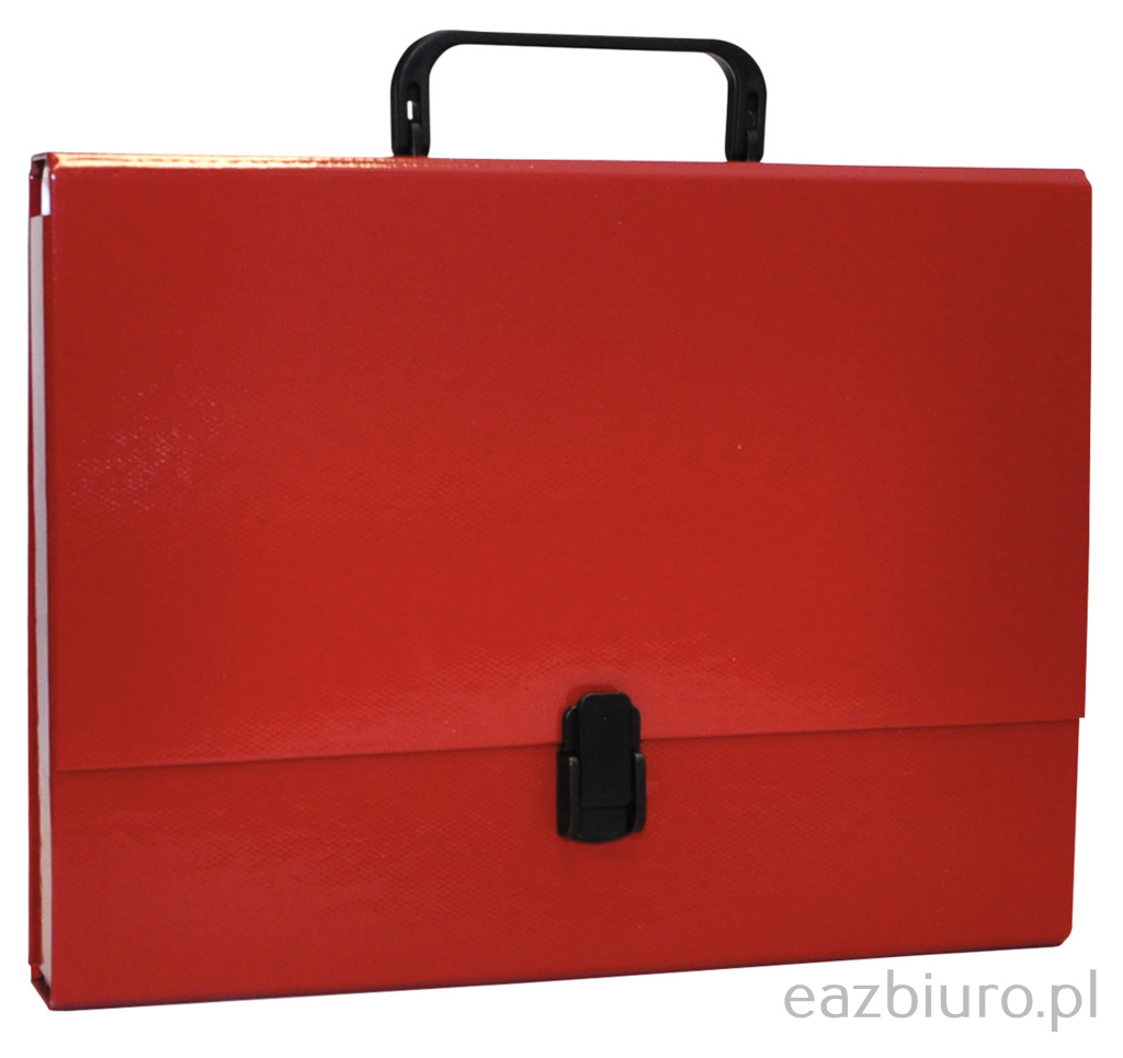 Teczka-pudełko Office Products, pp, A4 5 cm, z rączką i zamkiem, bordowa | espryciarze.pl |Złap promocję!