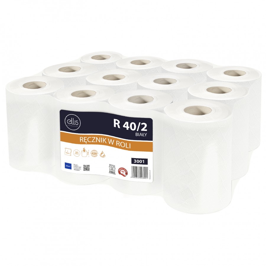 Ręcznik w roli Ellis biały dwuwarstwowy zestaw 12 sztuk | espryciarze.pl |Nie zwlekaj!