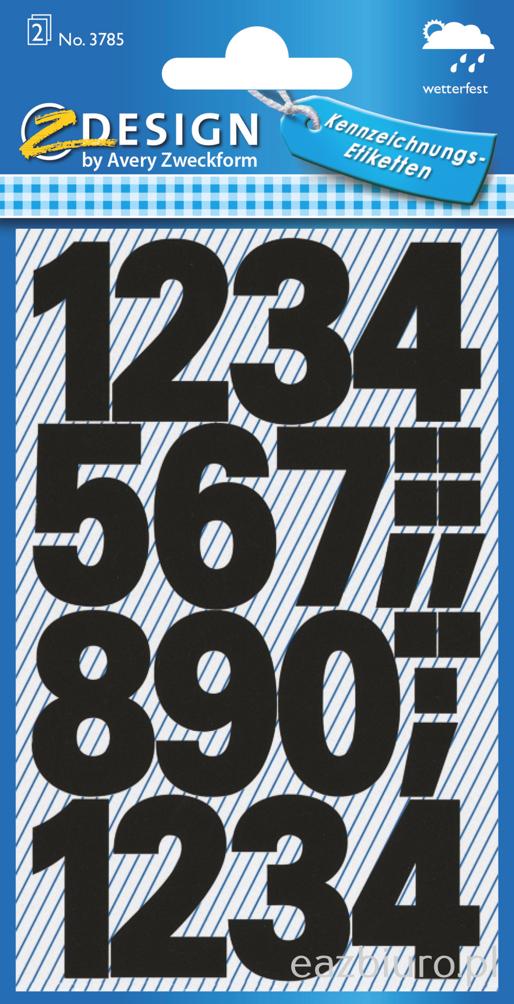 Cyfry (100 pkt. 25 mm) czarne - wodoodporne avery z-design | espryciarze.pl |Zgarnij ofertę!