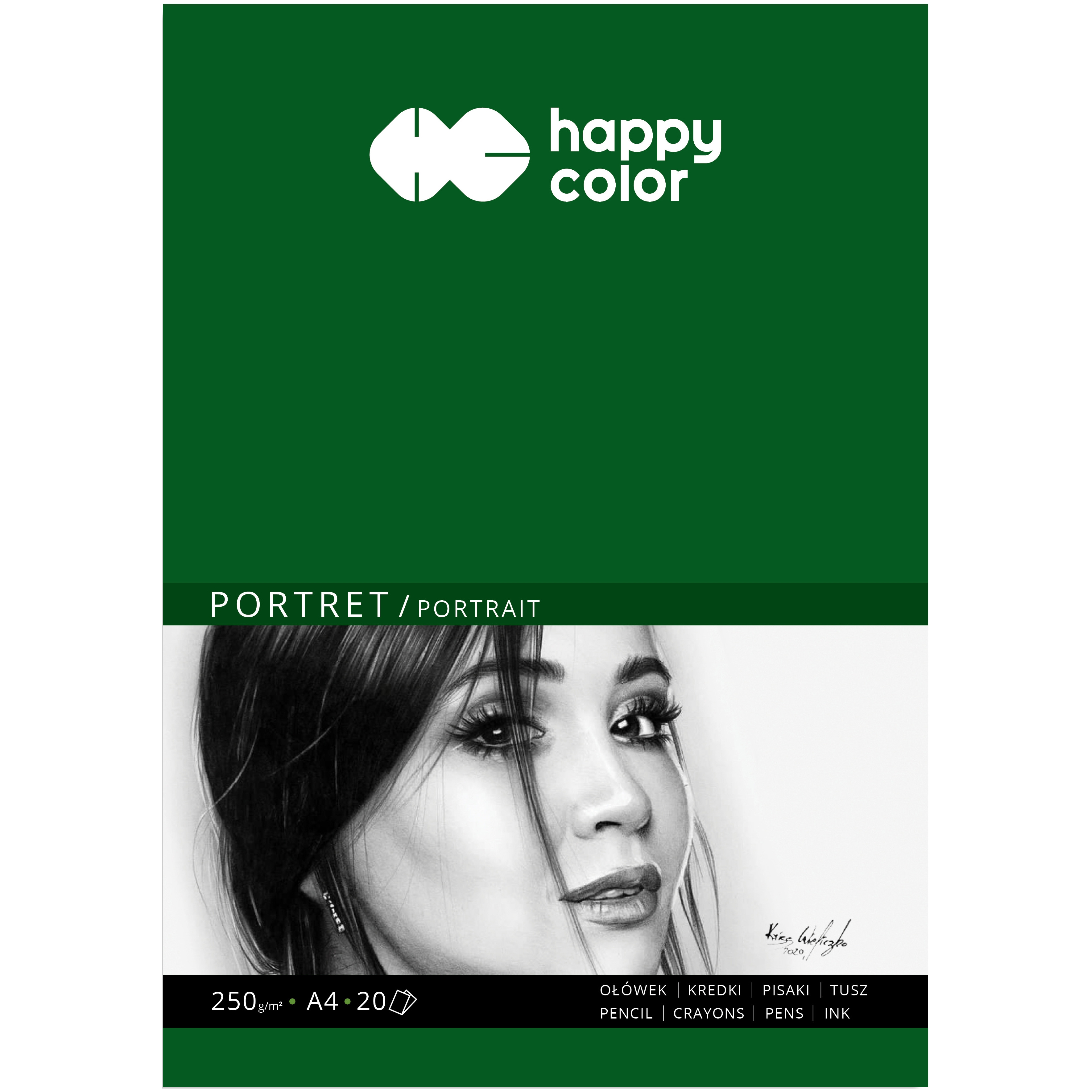 Blok do portretów A4, zestaw 20 arkuszy, 250 g, Happy Color | espryciarze.pl |Kup taniej!