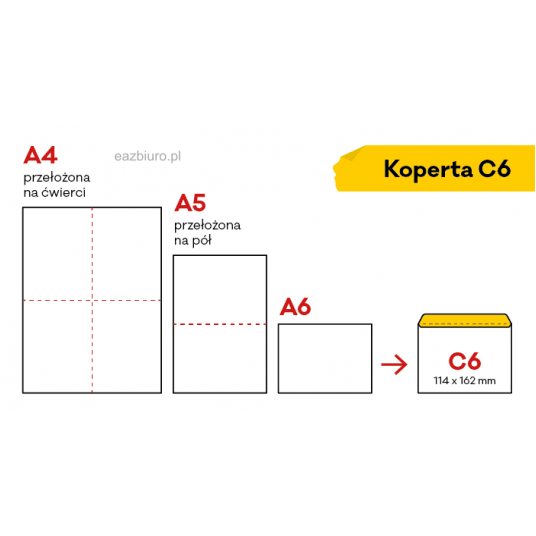 Koperta C6 biała z paskiem zestaw 25 sztuk | espryciarze.pl |Nie zwlekaj!