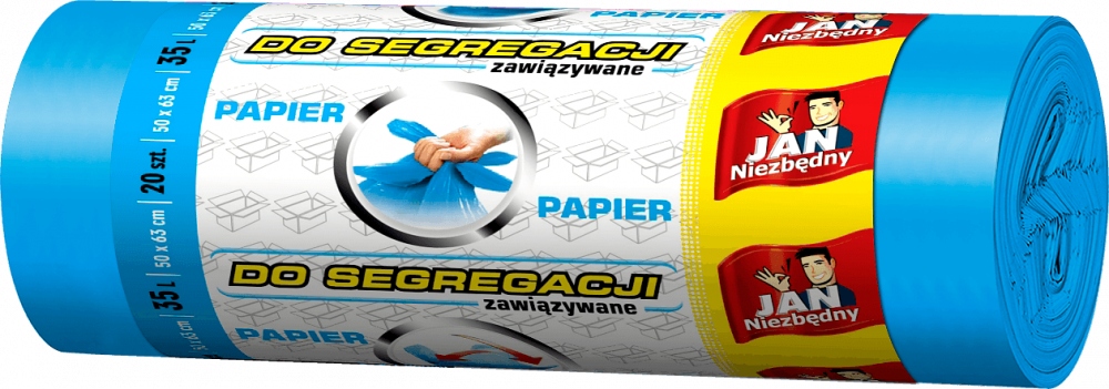 Worki na śmieci - papier, easy-pack niebieskie Jan Niezbędny 35 l zestaw 20 sztuk. | espryciarze.pl |Kliknij i kup!